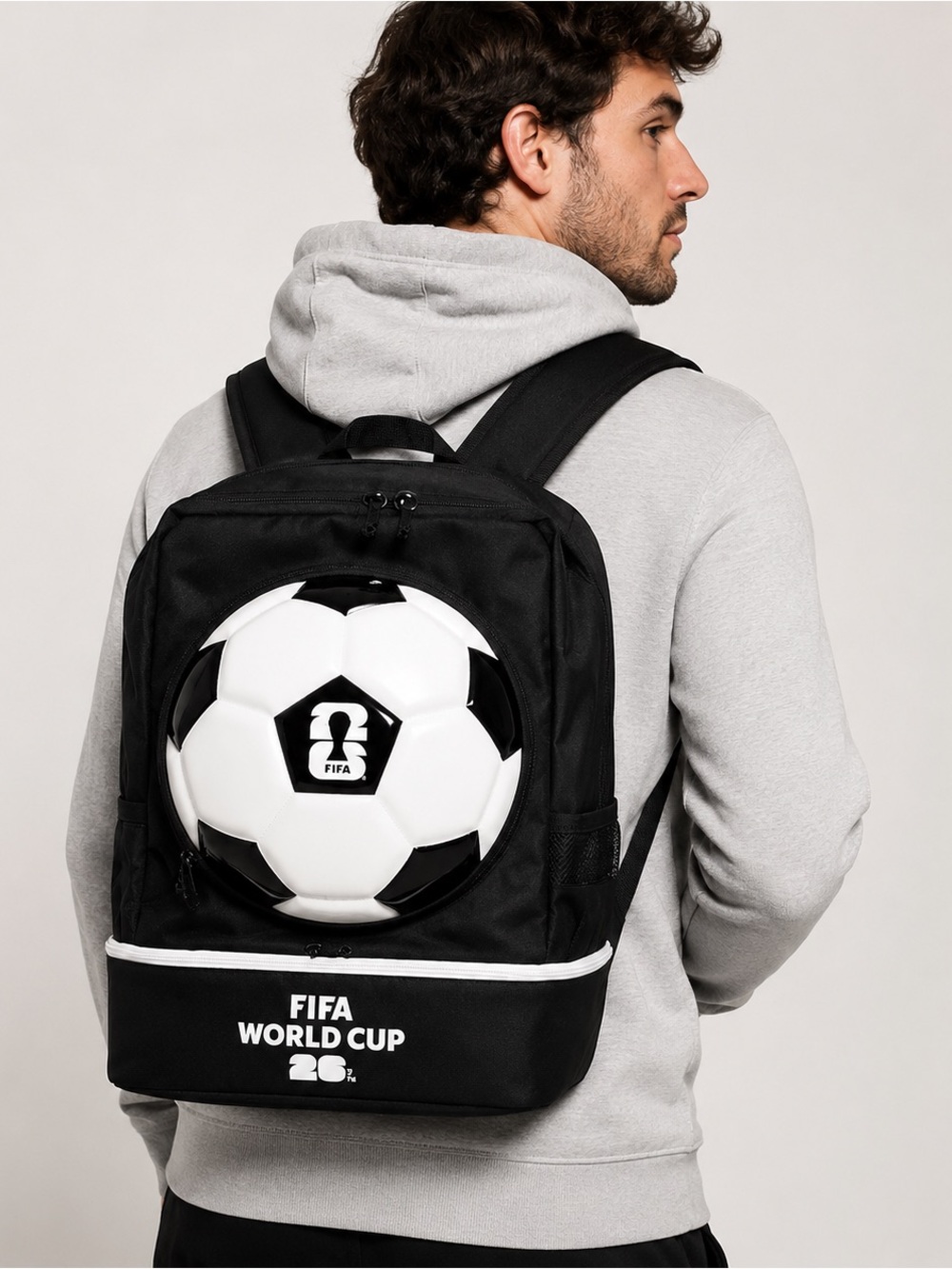 Official FIFA World Cup Black Soccer Backpack & Matching FIFA Water Bottle Set